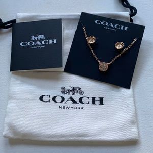 Coach Rose Gold earring and necklace set
